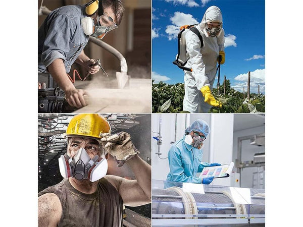 Paint & Gas Half-Face Respirator Mask Kit with Goggles