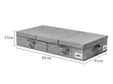 Underbed Storage Bin with Lid, Foldable, 81x41x15cm, Grey