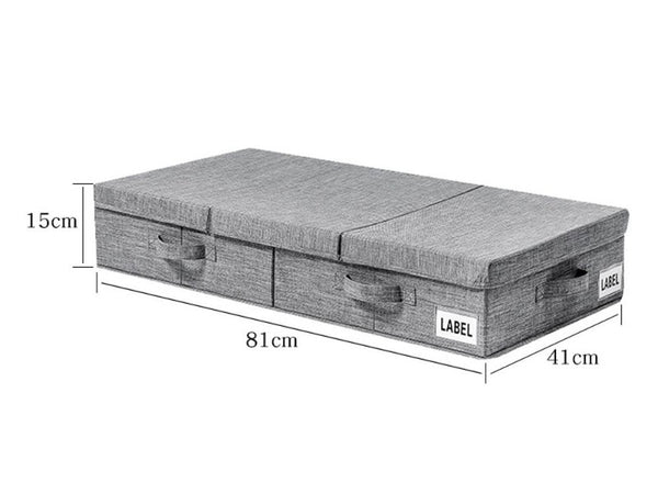 Underbed Storage Bin with Lid, Foldable, 81x41x15cm, Grey