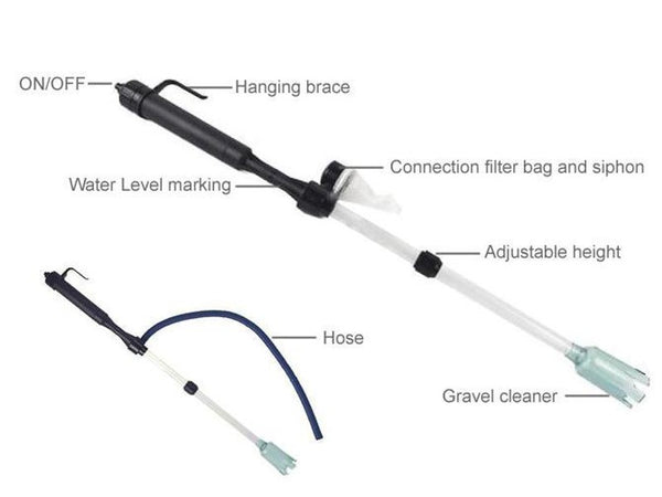 Aquarium Gravel Fish Tank Vacuum Filter Pump Siphon Versatile