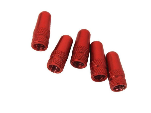 Red French Presta Air Valve Cap - 5pcs