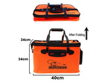 NZ 23L Foldable Fishing Bucket - EVA, Live Bait, Fish Net Cover