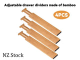 Bamboo Drawer Dividers Storage Organizers - Adjustable