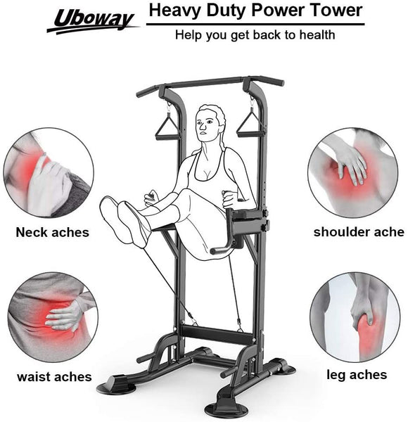 Power Tower Pull Up Bar Dip Station Bench