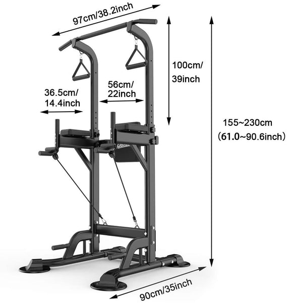 Power Tower Pull Up Bar Dip Station Bench