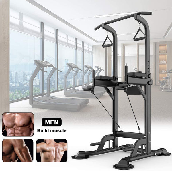 Power Tower Pull Up Bar Dip Station Bench