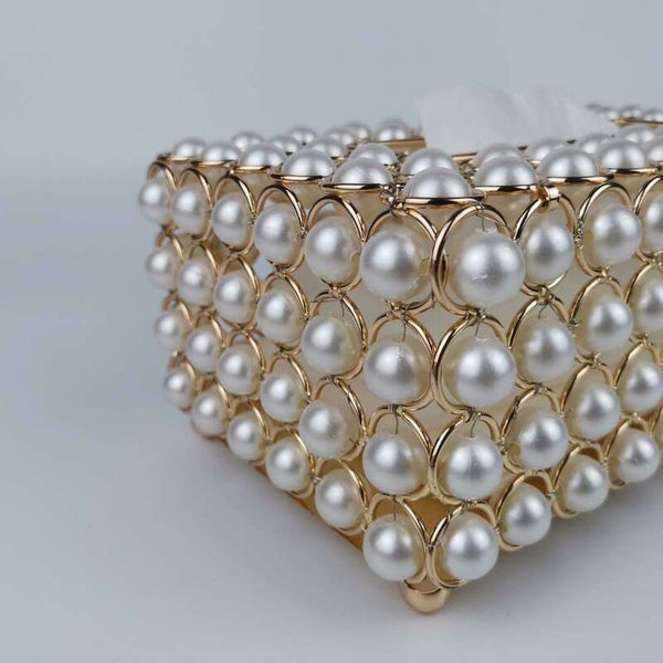 Pearl Tissue Box Jewellery Napkin Holder