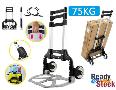 Folding Luggage Trolley Hand Truck Cart 75kg