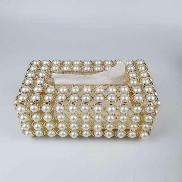 Pearl Tissue Box Jewellery Napkin Holder