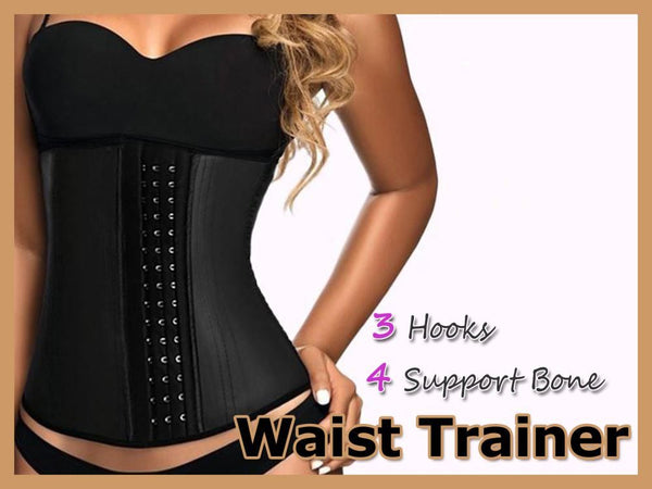Latex Waist Trainer, 3 Hooks 4 Supportive bones, S
