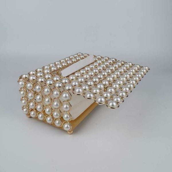 Pearl Tissue Box Jewellery Napkin Holder