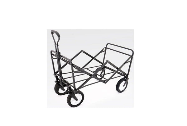 Khaki Collapsible Wagon Beach Cart Picnic Trolley Folding Camping Grocery