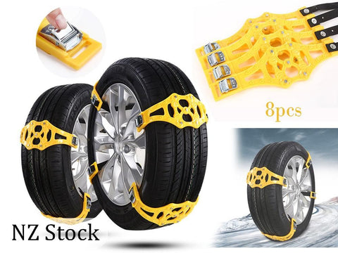 Car Truck Snow Tire Chains Anti-skid Winter Emergency Belt 8pcs