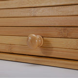 Bamboo Wood Roll Top Bread Bin Storage Box