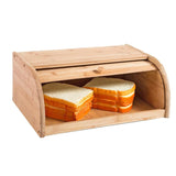 Bamboo Wood Roll Top Bread Bin Storage Box