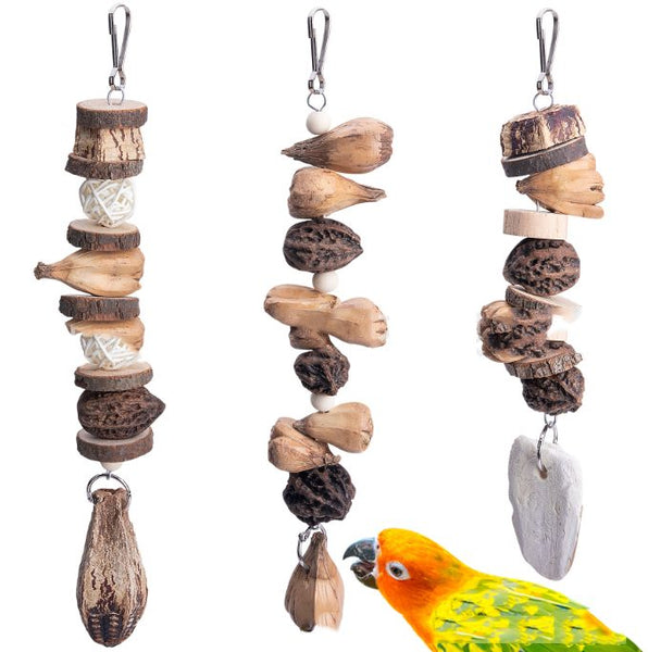 Bird Chewing Toys, Teeth Grinding Wood Toys Cuttlefish Bone for Parrots