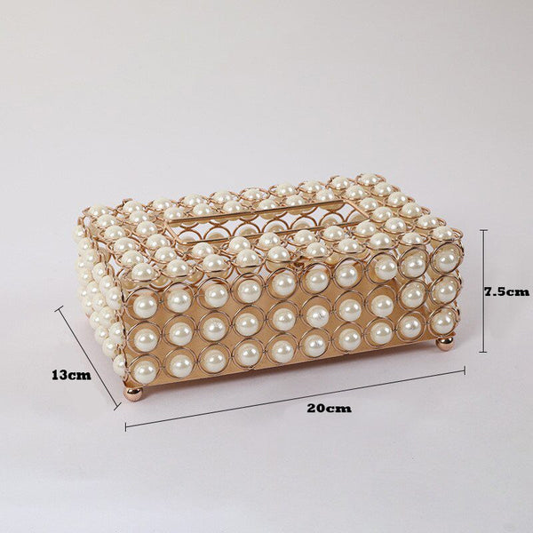 Pearl Tissue Box Jewellery Napkin Holder