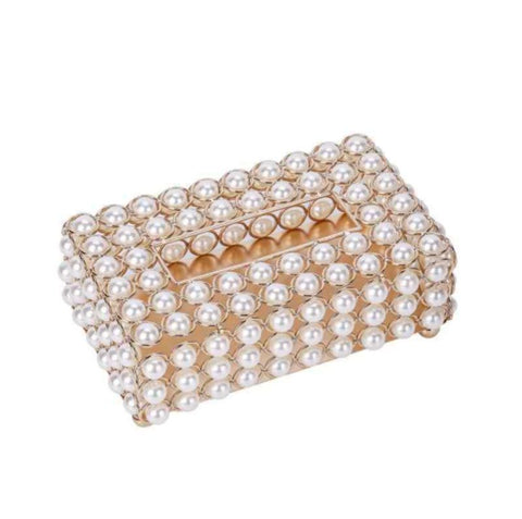 Pearl Tissue Box Jewellery Napkin Holder