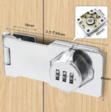 95mm Cabinet Drawer Combination Hasp Staple Door Clasp Lock Latch Stainless