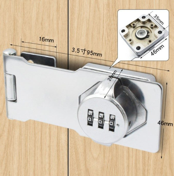 95mm Cabinet Drawer Combination Hasp Staple Door Clasp Lock Latch Stainless