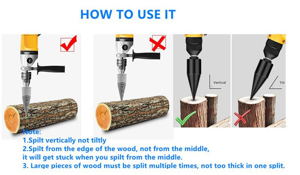 Log Firewood Wood Splitter Drill Bits