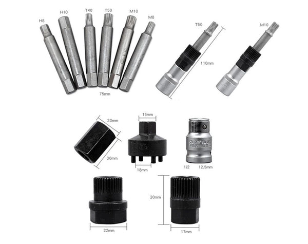 13PC Alternator Freewheel Pulley Removal Socket Bit