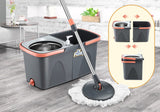Spin Mop Dual Bucket Set Magic Floor Cleaner 4 Mop Heads