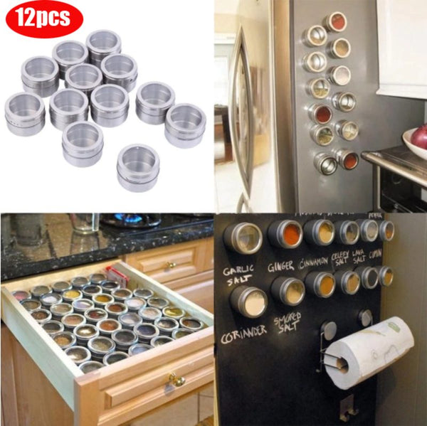 Food Storage Magnetic Containers Spice Jars