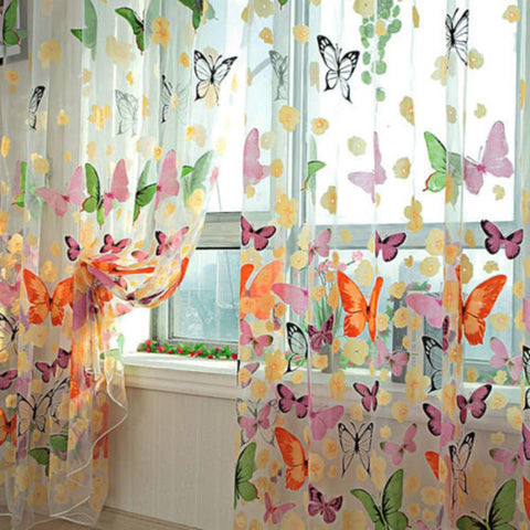 145*200cm Butterfly Voile Curtain Room Divider