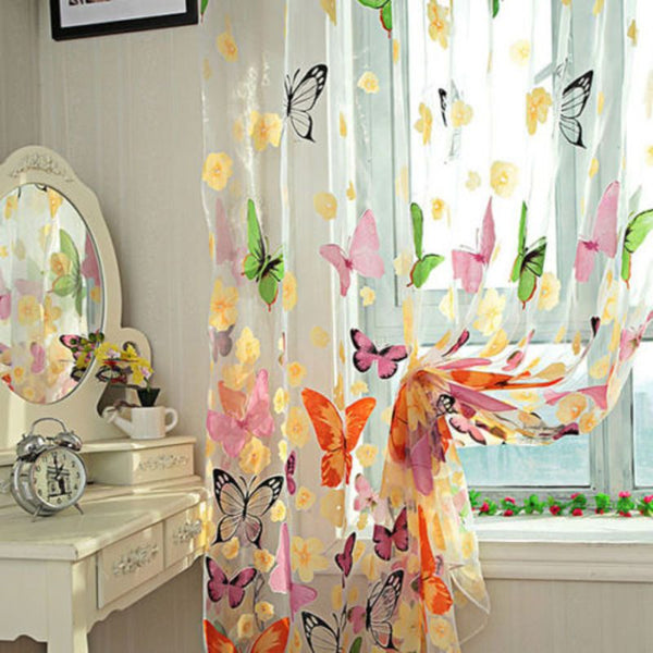 145*200cm Butterfly Voile Curtain Room Divider