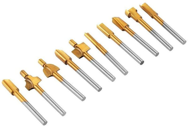 10pcs HSS Routing Router Bits Dremel Rotary Tools