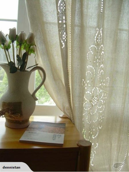 A PAIR 1.8M*2.6M French Country Crochet Curtains