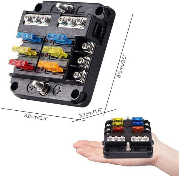 6 Way Fuse Block Blade Fuse Box Holder