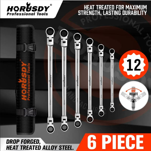 Wrench Set Spanner Set 6Pc Long Flexible Ratchet