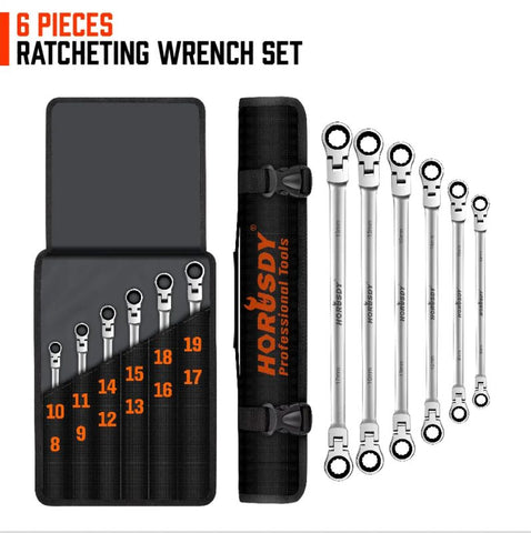 Wrench Set Spanner Set 6Pc Long Flexible Ratchet