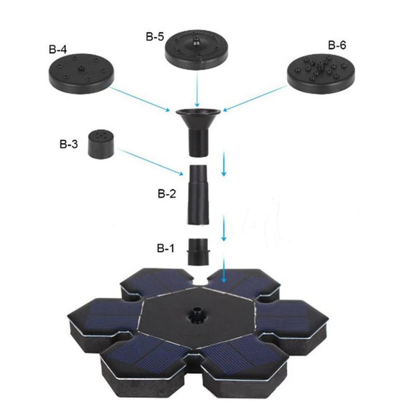 Floating Solar Powered Pond Garden Water Pump Fountain Bird Bath