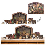 Jesus Nativity Puzzle Wood Burned Design Wooden Home Decoration L