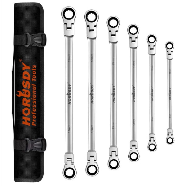 Wrench Set Spanner Set 6Pc Long Flexible Ratchet