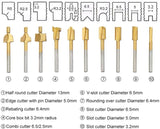10pcs HSS Routing Router Bits Dremel Rotary Tools