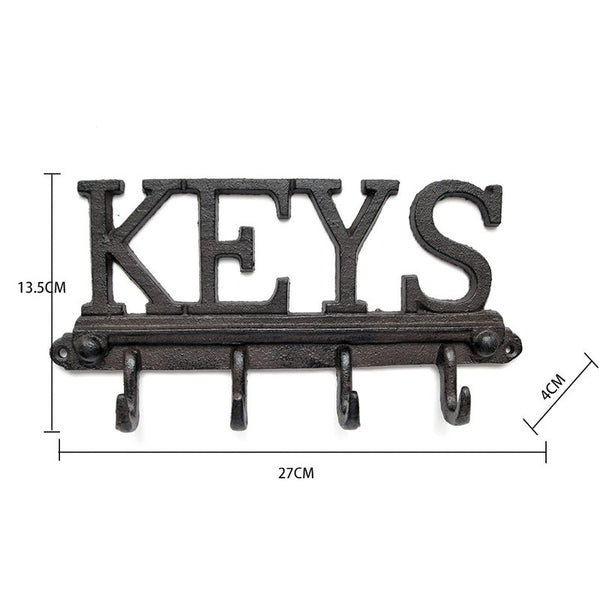 2pcs Cast Iron Key Holder Cloth Hanger Hat Rack