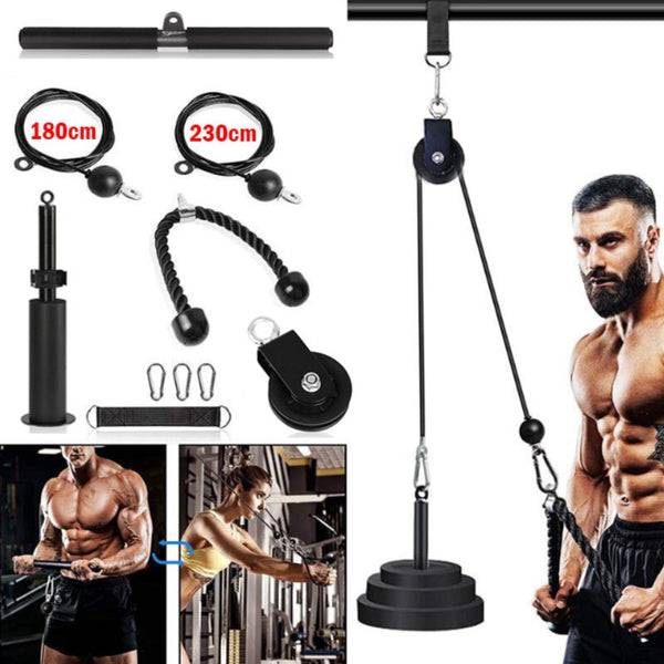 Fitness Pulley Cable System Biceps Triceps Home Gym Strength Training