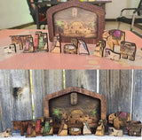 Jesus Nativity Puzzle Wood Burned Design Wooden Home Decoration L