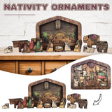 Jesus Nativity Puzzle Wood Burned Design Wooden Home Decoration L