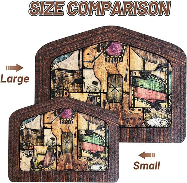 Jesus Nativity Puzzle Wood Burned Design Wooden Home Decoration L
