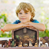 Jesus Nativity Puzzle Wood Burned Design Wooden Home Decoration L