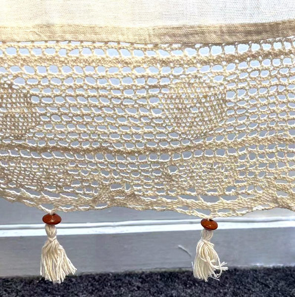 A PAIR 1.8M*2.6M French Country Crochet Curtains