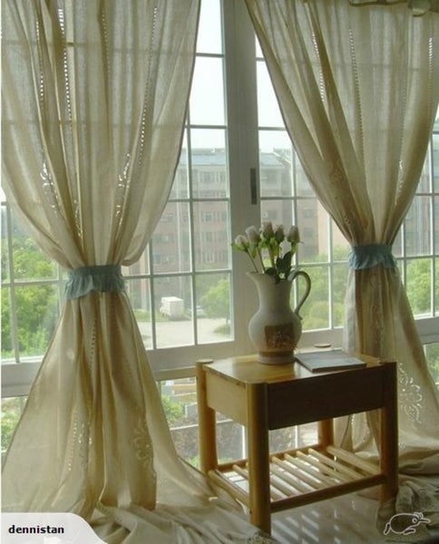 A PAIR 1.8M*2.6M French Country Crochet Curtains
