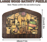 Jesus Nativity Puzzle Wood Burned Design Wooden Home Decoration L