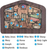 Jesus Nativity Puzzle Wood Burned Design Wooden Home Decoration L