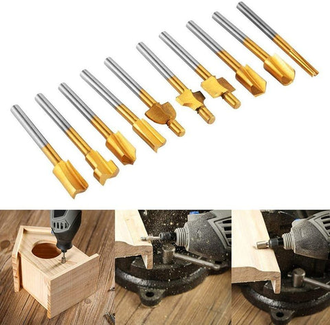 10pcs HSS Routing Router Bits Dremel Rotary Tools